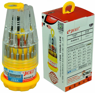 

FStyler Jackly 31 IN 1 Standard Screwdriver Set(Pack of 31), Yellow;red;silver