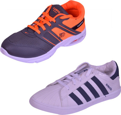 

CAMRO ROCKE3GREYORANGE+DENIM201WHTNBLUE Casuals For Men(Multicolor, Greyorange/whitenavyblue