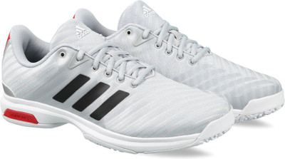 

ADIDAS BARRICADE COURT OC Tennis Shoes For Men(Silver, Msilve/cblack/scarle