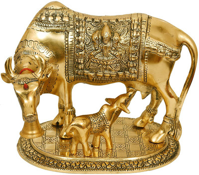 ROYAL ARTS & CRAFTS Large Gold Elegant Cow and Calf Metal Statue Holy Cow and Calf Statue Spiritual Showpiece Figurine Sculpture Housewarming Gift & Home Decor Congratulatory Blessing Gift Item Decorative Showpiece - 20 cm(Polyresin, White) ROYAL ARTS & CRAFTS Large Gold Elegant Cow and Calf Metal Statue Holy Cow and Calf Statue Spiritual Showpiece Figurine Sculpture Housewarming Gift & Home Decor Congratulatory Blessing Gift Item Decorative Showpiece - 20 cm(Polyresin, White)