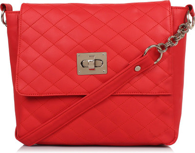 

BUWCH Girls Casual Red PU, Polyester Sling Bag