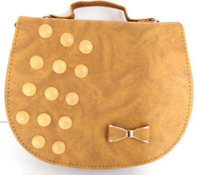 

PRIYANKA COLLECTIONS Girls Casual Tan Leatherette Sling Bag