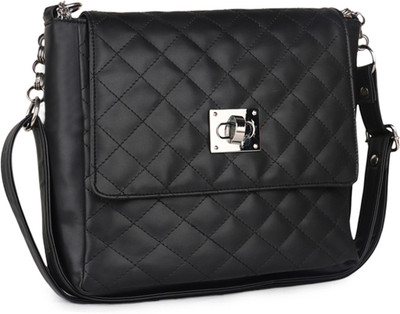 

BUWCH Girls Casual Black PU, Polyester Sling Bag
