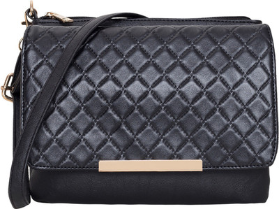 

Cappuccino Women Casual Black Leatherette Sling Bag