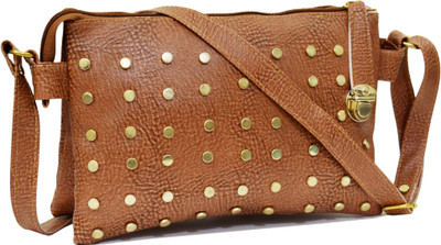 

SPLICE Girls Casual Brown PU Sling Bag