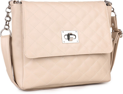 

BUWCH Girls Casual Beige PU, Polyester Sling Bag
