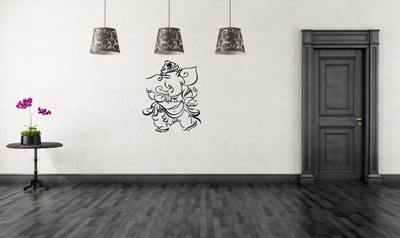 peacockirde 60 cm Enthusiastic Ganesh Self Adhesive Sticker(Pack of 1)