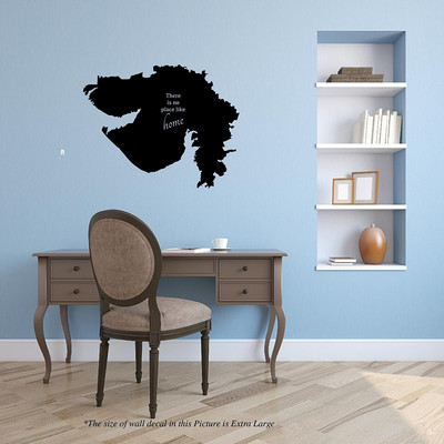 peacockirde 60 cm Gujarat There is no Place like home Self Adhesive Sticker(Pack of 1)