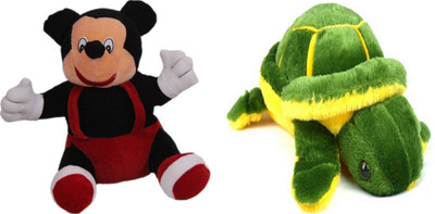 

Shopfloor.XYZ MICKY Stuffed AND TORTOISE Stuffed Plush For Kids/ Birthday Gift for Kids Soft Toy (26 cm) and (Combo of Two) - 26 cm(Multicolor)