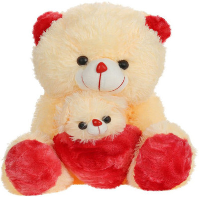 Gitz Beige Mother Baby Teddy Bear-50 Cm - 50 cm(Butter)