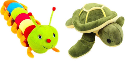

Shopfloor.XYZ CATERPILLAR Colourful AND TORTOISE Stuffed Soft Plush Toy - 26 cm(Multicolor)
