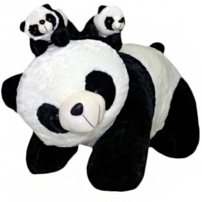 

MSFI Soft Toys Gift Family Panda Mother With Two babys Black & White - 40 cm (Black And white) - 14 cm(Black, White)