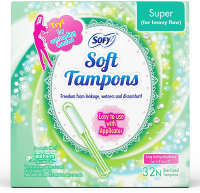 

SOFY Soft Tampons - 32 Pieces (Super) Tampons(Pack of 32)