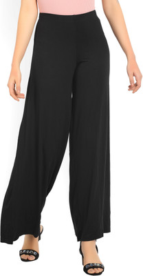 AND Regular Fit Women Black Trousers