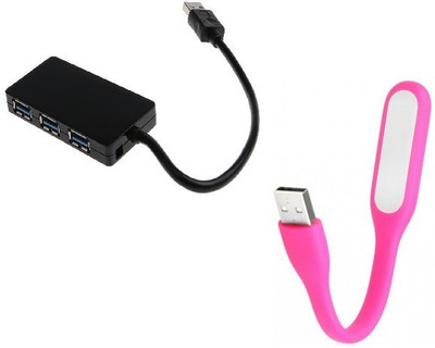 

durReey Set of Multi connectivity USB Hub with Ultra Flexible Emergency Led Light E8 USB Hub, Led Light(Pink, Black)