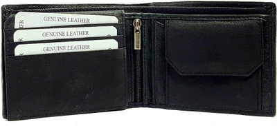 

AZOON WORLD Men Black Genuine Leather Wallet(6 Card Slots)