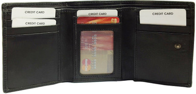 

AZOON WORLD Men Black Genuine Leather Wallet(10 Card Slots)