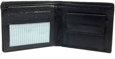 AZOON WORLD Men Black Genuine Leather Wallet(10 Card Slots)