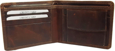 

AZOON WORLD Men Brown Genuine Leather Wallet(8 Card Slots)