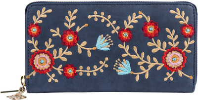 

Chumbak Women Blue Fabric Wallet(12 Card Slots), Navy blue
