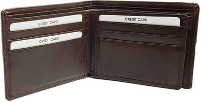 

AZOON WORLD Men Black Genuine Leather Wallet(10 Card Slots)