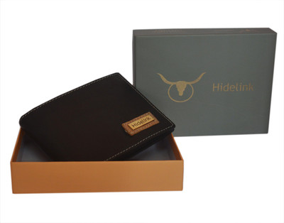

Hidelink Men Black Genuine Leather Wallet(6 Card Slots)