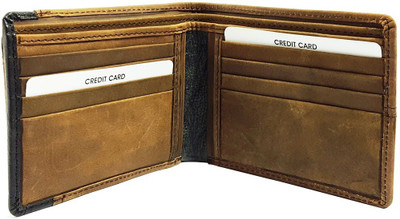 

AZOON WORLD Men Brown Genuine Leather Wallet(16 Card Slots)