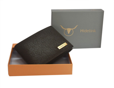 

Hidelink Men Formal Black Genuine Leather Wallet(6 Card Slots)