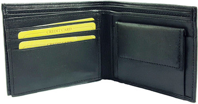 

AZOON WORLD Men Black Genuine Leather Wallet(5 Card Slots)