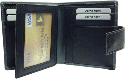 

AZOON WORLD Men Black Genuine Leather Wallet(5 Card Slots)