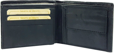 

AZOON WORLD Men Black Genuine Leather Wallet(10 Card Slots)