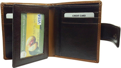 

AZOON WORLD Men Black Genuine Leather Wallet(14 Card Slots)