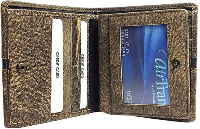 

AZOON WORLD Men Black Genuine Leather Wallet(15 Card Slots)