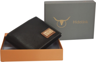 

Hidelink Men Black Genuine Leather Wallet(6 Card Slots)