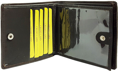 

AZOON WORLD Men Black Genuine Leather Wallet(3 Card Slots)