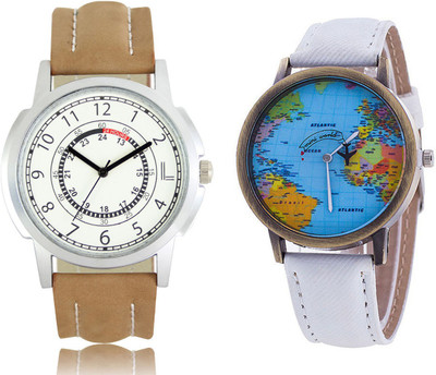 

CLOUDWOOD 17_CW23White Analog Leather Strap Dial Boy's Wrist Watch - For Men
