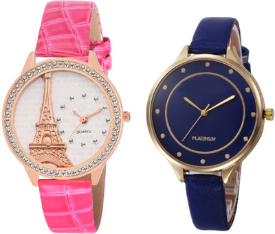 

COSMIC GENVA PLATINUM DARK BLUE ROYAL CLASSIC BIG SIZE DIAL WITH Watch - For Girls