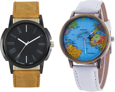 

CLOUDWOOD 19_CW23White Analog Leather Strap Dial Boy's Wrist Watch - For Men