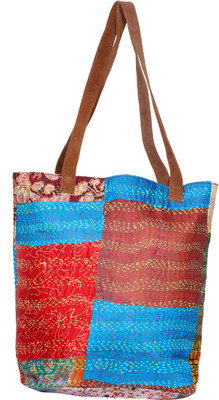 

IndiWeaves Men & Women Casual Multicolor Silk Tote