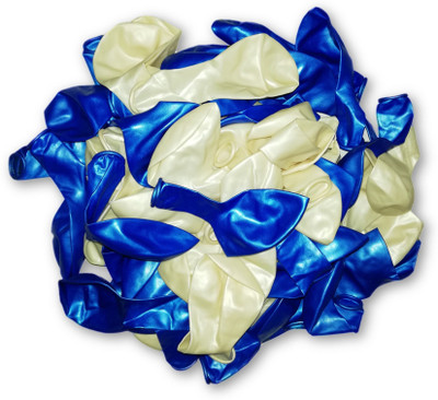 

easypartystore Solid EPSLB00BW52 Balloon(Blue, White, Pack of 52)