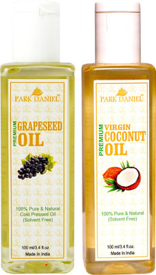 

Park Daniel Premium Grapeseed oil and Virgin Coconut oil combo pack of 2 bottles of 100 ml(200 ml)(200 ml)
