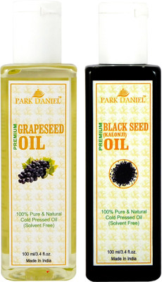 

Park Daniel Premium Grapeseed oil and Black Seed(Kalonji) oil combo pack of 2 bottles of 100 ml(200 ml)(200 ml)