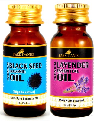 PARK DANIEL Premium Black Seed (Kalonji)Oil and Lavender essential oil combo pack of 2 bottles of 30 ml(60 ml)(60 ml)