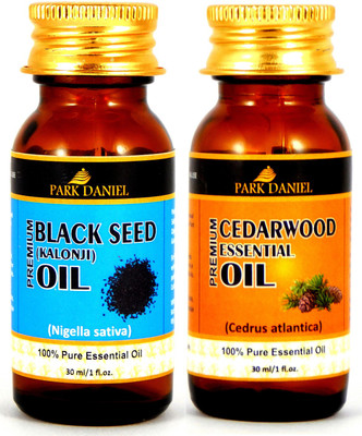 

Park Daniel Premium Black Seed (Kalonji)Oil and Cedarwood essential oil combo pack of 2 bottles of 30 ml(60 ml)(60 ml)