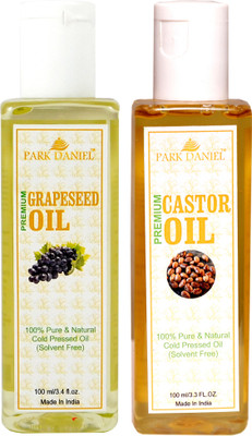 

Park Daniel Premium Grapeseed oil and Castor oil combo pack of 2 bottles of 100 ml(200 ml)(200 ml)