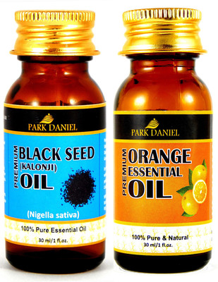 

Park Daniel Premium Black Seed (Kalonji)Oil and Orange essential oil combo pack of 2 bottles of 30 ml(60 ml)(60 ml)