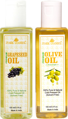 

Park Daniel Premium Grapeseed oil and Extra Light Olive oil combo pack of 2 bottles of 100 ml(200 ml)(200 ml)
