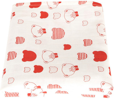 

botherbaby Animal, Printed  Swadding Baby Blanket(Cotton, Red