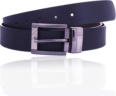 

Earnam Men Formal Black Genuine Leather Reversible Belt