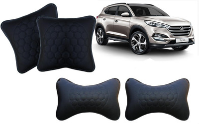 AUTO PEARL Black, Blue Leatherite Car Pillow Cushion for Hyundai(Rectangular, Pack of 4)